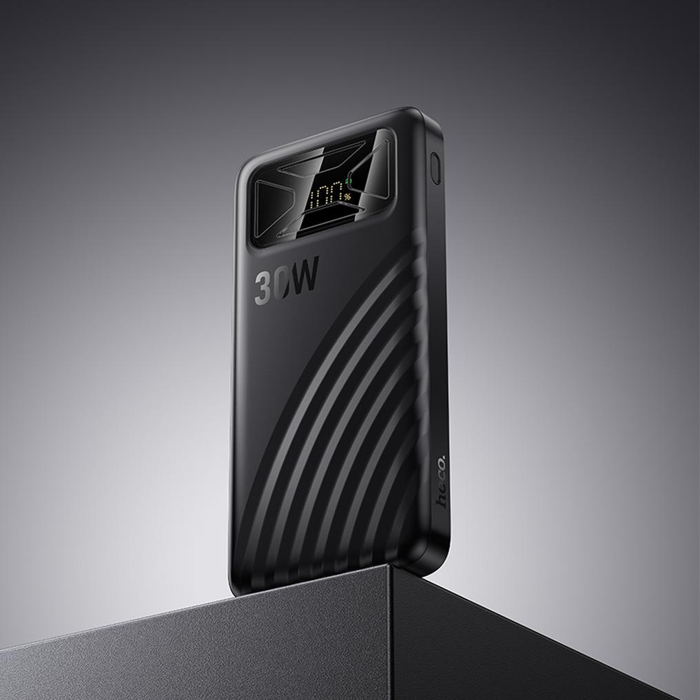 HOCO Q42 External Battery, 10000mAh, 30W, QC + PD, 1 x USB-A - 1 x USB-C, Black