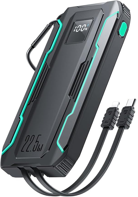 Joyroom JR-L017 külső akkumulátor, 10000mAh, 22.5W, QC + PD, 1 x Lightning - 1 x USB-A - 2 x USB-C, Fekete
