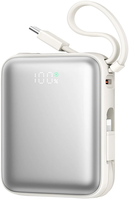 Joyroom JR-PBF27 külső akkumulátor, 10000mAh, 22.5W, PD, 1 x Lightning - 2 x USB-C, Fehér