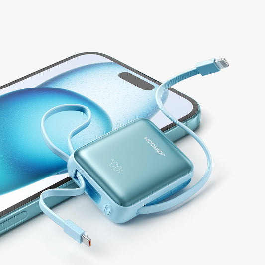Joyroom JR-PBF27 külső akkumulátor, 10000mAh, 22.5W, PD, 1 x Lightning - 2 x USB-C, Kék
