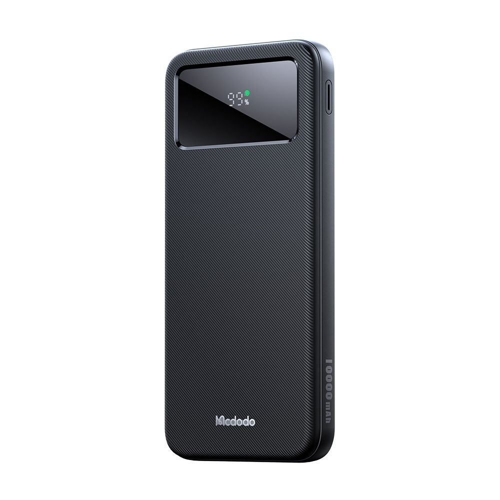 McDodo MC-4220 külső akkumulátor, 10000mAh, 22.5W, QC + PD, 2 x USB-A - 1 x USB-C, Fekete