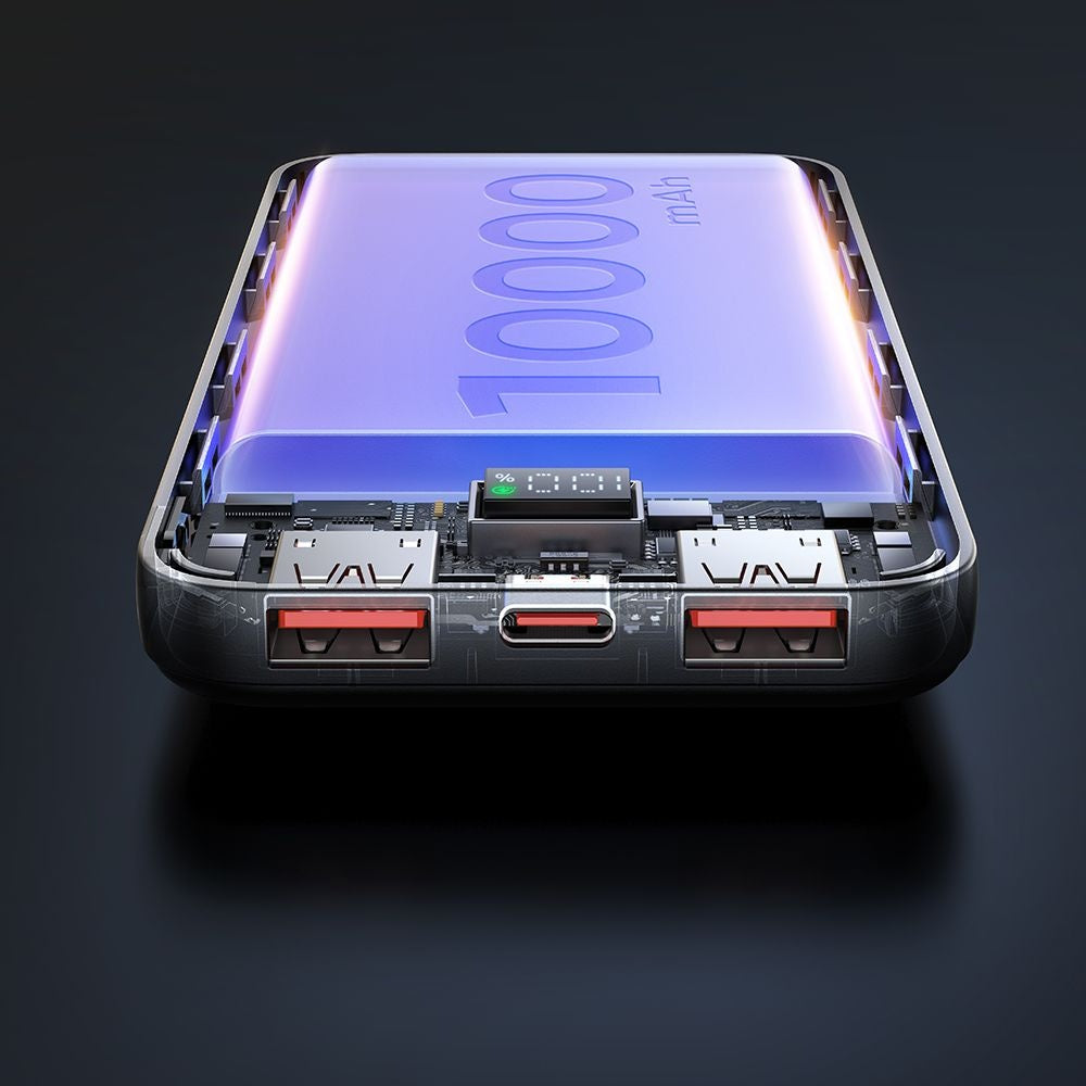 McDodo MC-4220 külső akkumulátor, 10000mAh, 22.5W, QC + PD, 2 x USB-A - 1 x USB-C, Fekete