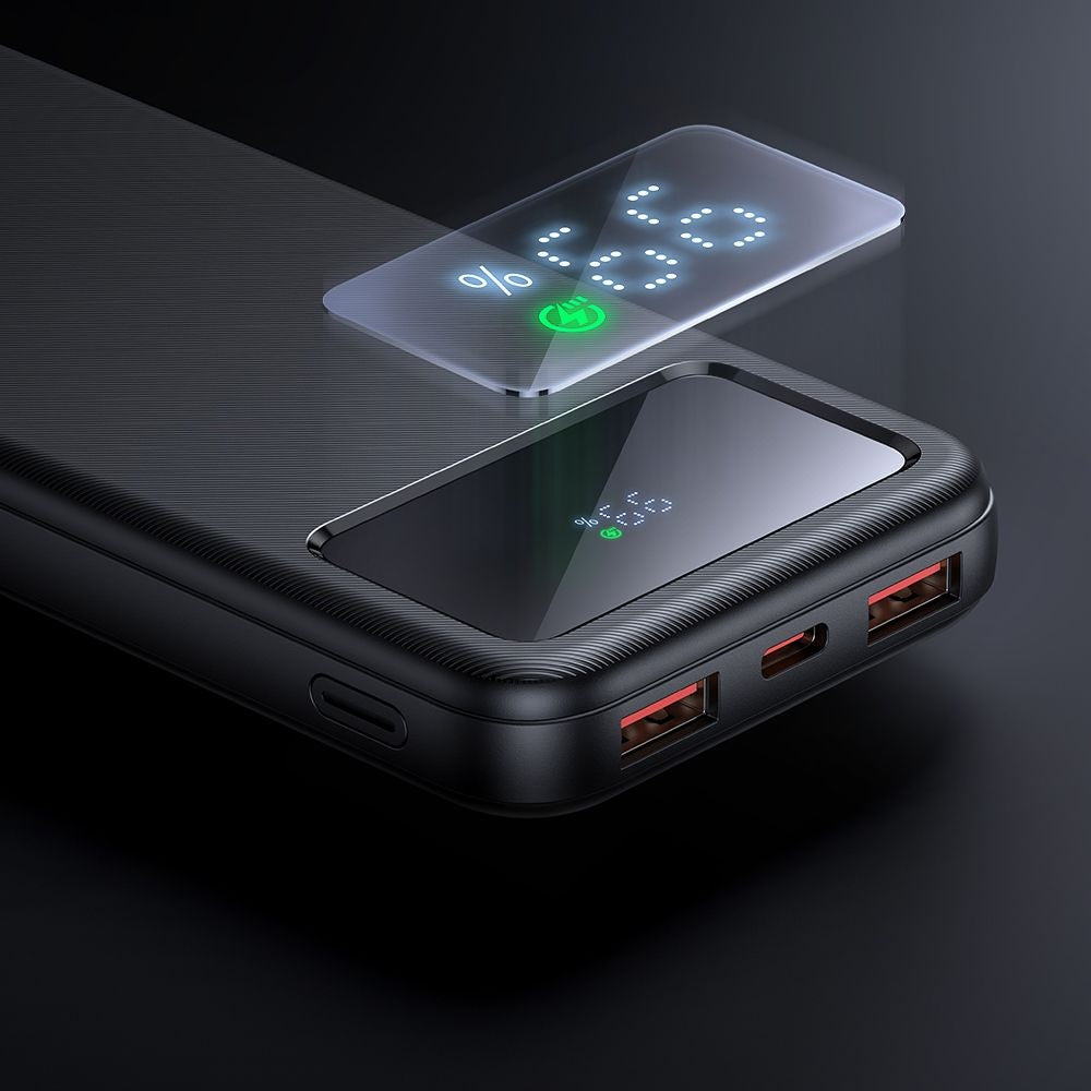 McDodo MC-4220 külső akkumulátor, 10000mAh, 22.5W, QC + PD, 2 x USB-A - 1 x USB-C, Fekete