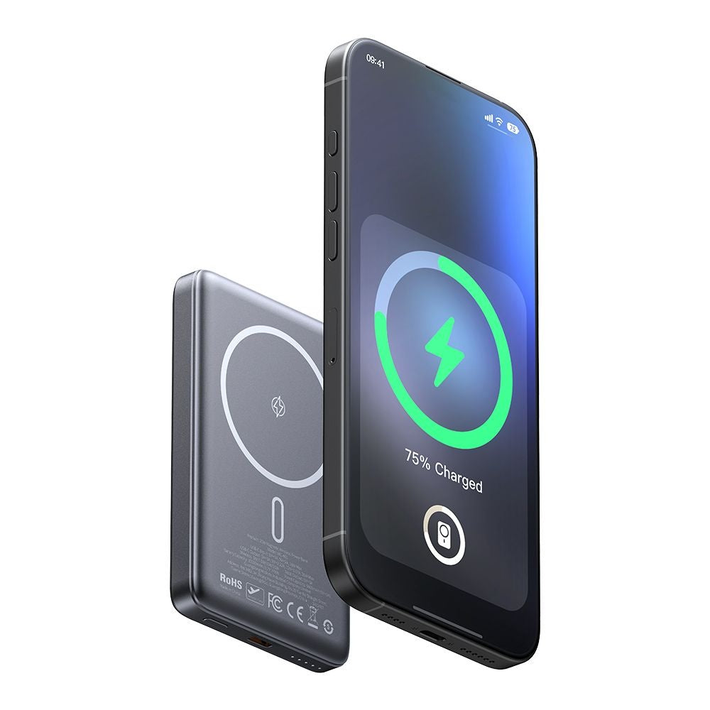 McDodo MC-4651 Meta vezeték nélküli külső akkumulátor, 10000mAh, 20W, PD + FQI, 1 x QI - 1 x USB-C, Fekete