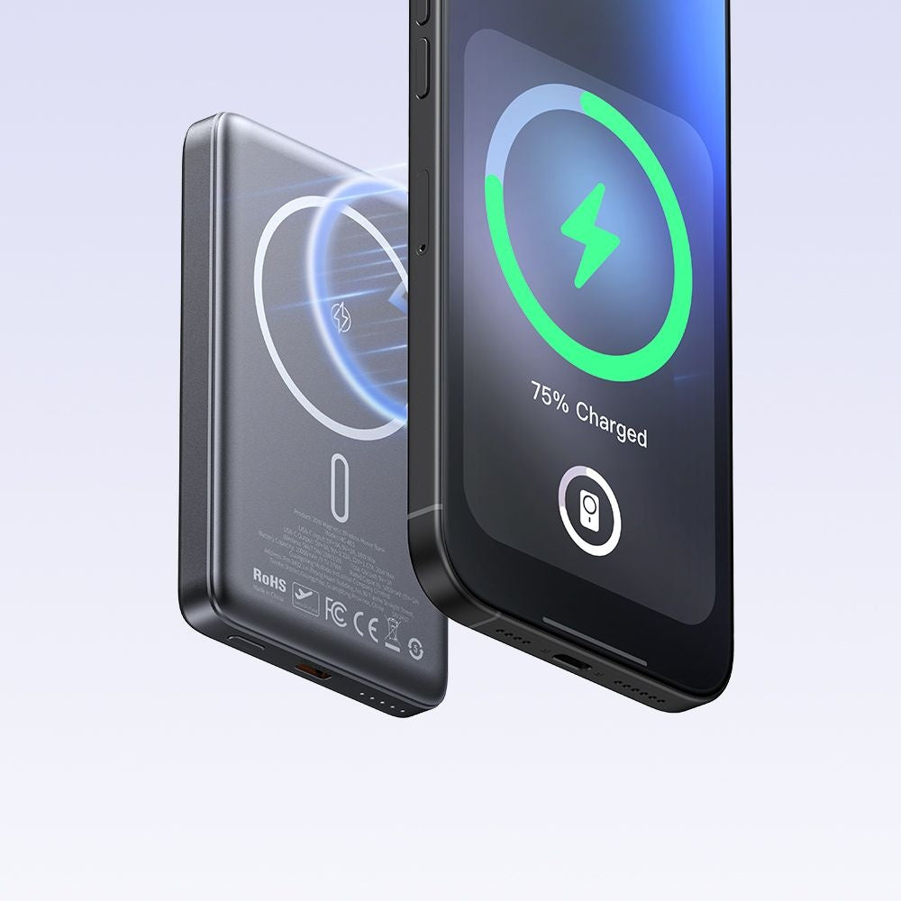 McDodo MC-4651 Meta vezeték nélküli külső akkumulátor, 10000mAh, 20W, PD + FQI, 1 x QI - 1 x USB-C, Fekete