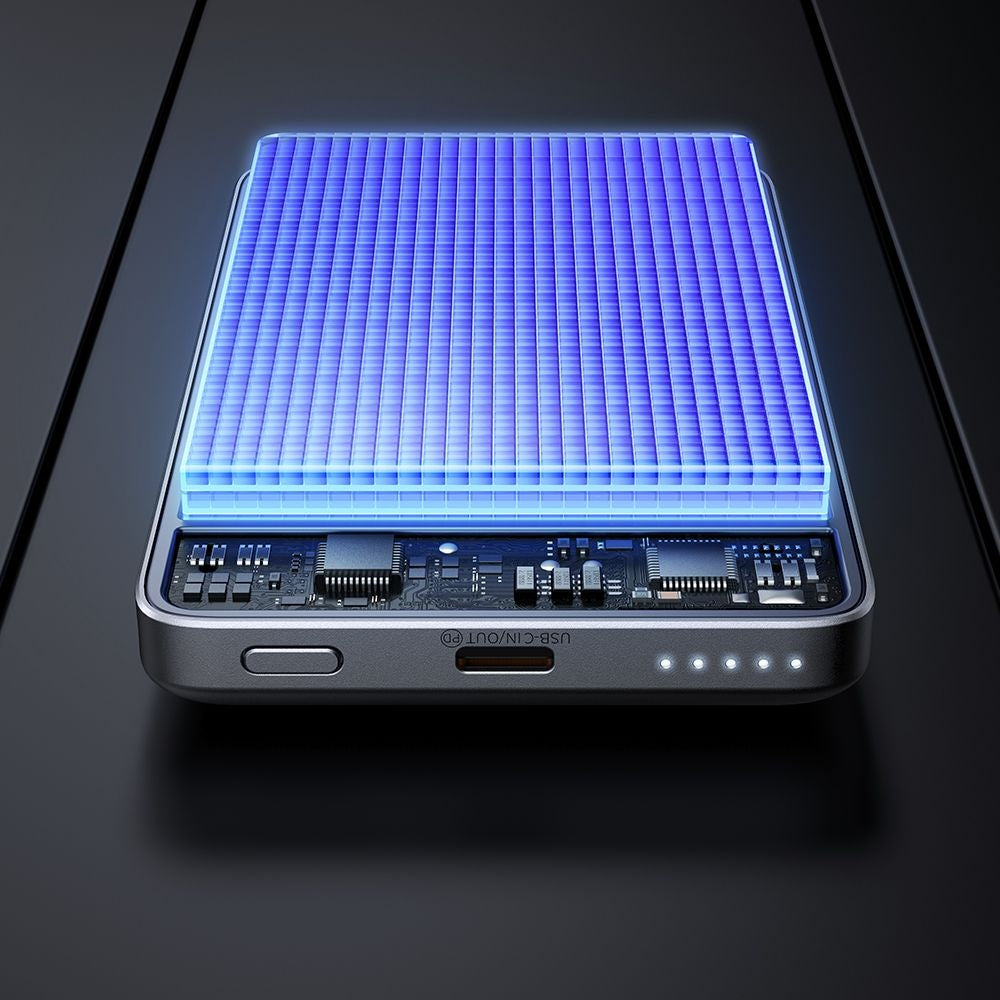 McDodo MC-4651 Meta vezeték nélküli külső akkumulátor, 10000mAh, 20W, PD + FQI, 1 x QI - 1 x USB-C, Fekete