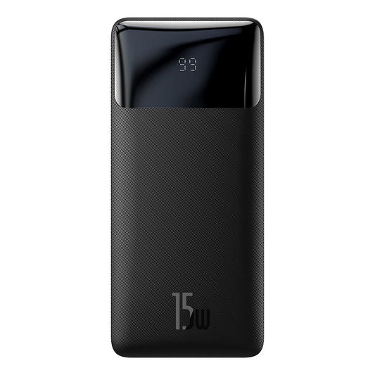 Baseus Bipow külső akkumulátor, 10000mAh, 15W, 1 x USB-C - 2 x USB-A, fekete PPBD050001