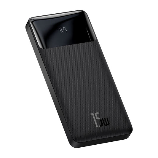 Baseus Bipow külső akkumulátor, 10000mAh, 15W, 1 x USB-C - 2 x USB-A, fekete PPBD050001