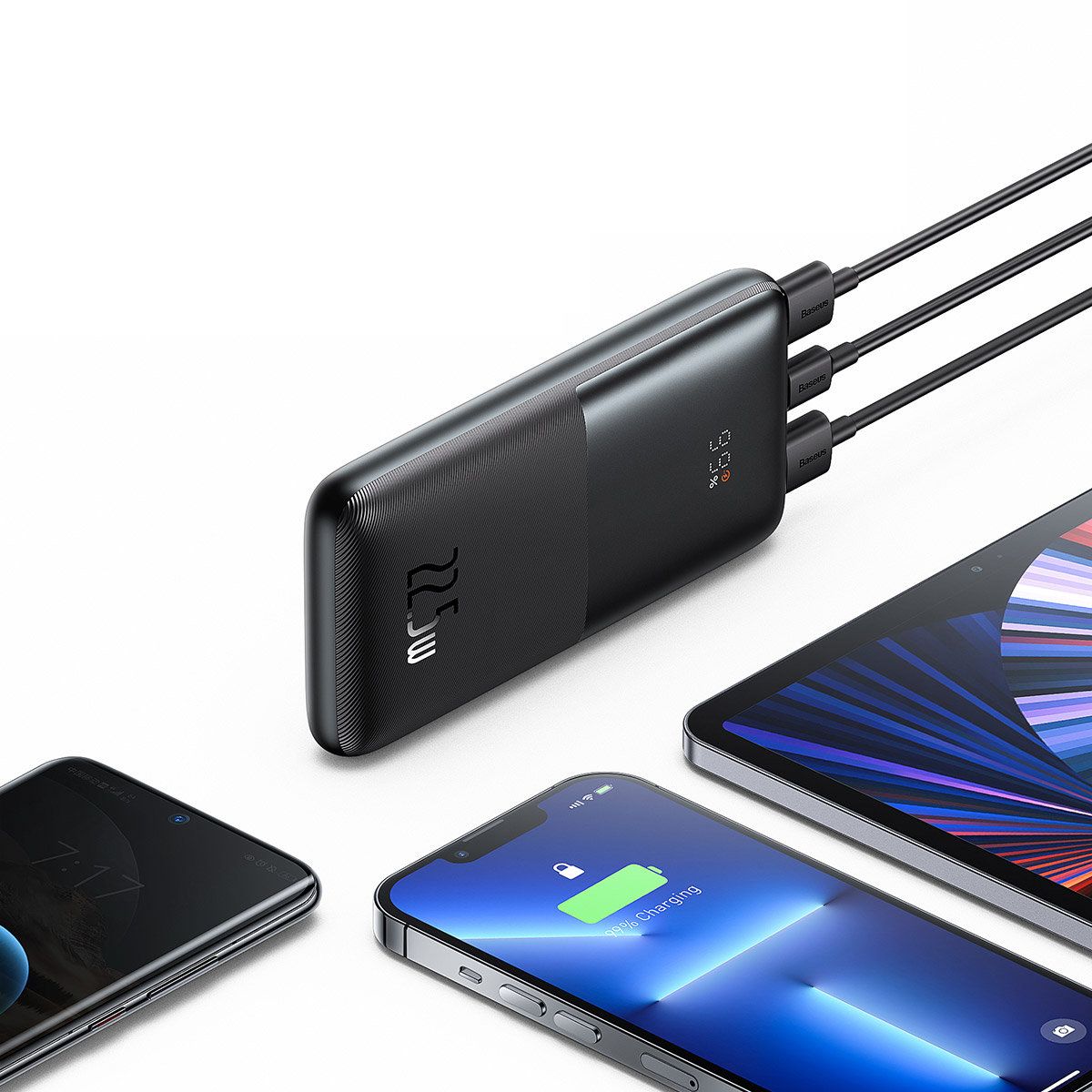 Baseus Bipow Pro külső akkumulátor, 10000mAh, 22.5W, QC + PD, 1 x USB-C - 2 x USB-A, Fekete PPBD040001