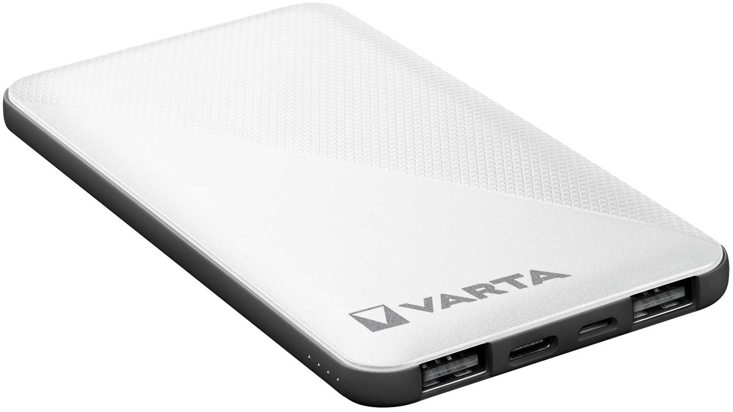 Varta Energy külső akkumulátor, 5000mAh, 15W, 2 x USB-A - 1 x USB-C, fehér