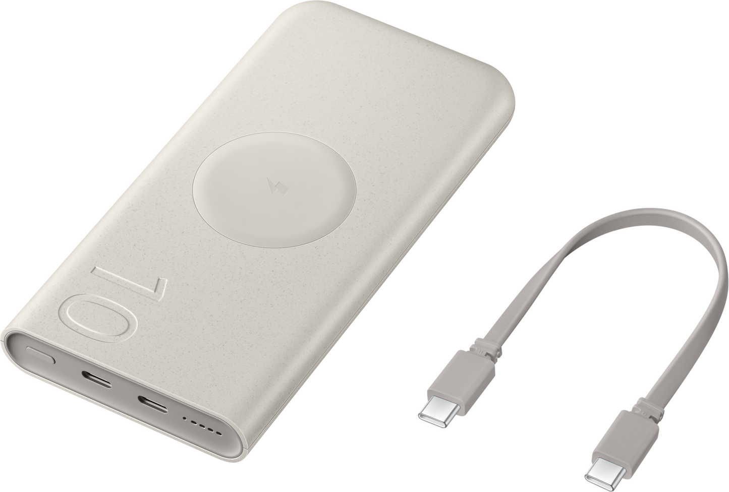 Samsung vezeték nélküli külső akkumulátor, 10000mAh, 25W, PD + FQI, 1 x QI - 2 x USB-C, Bézs EB-U2510XUEGEU