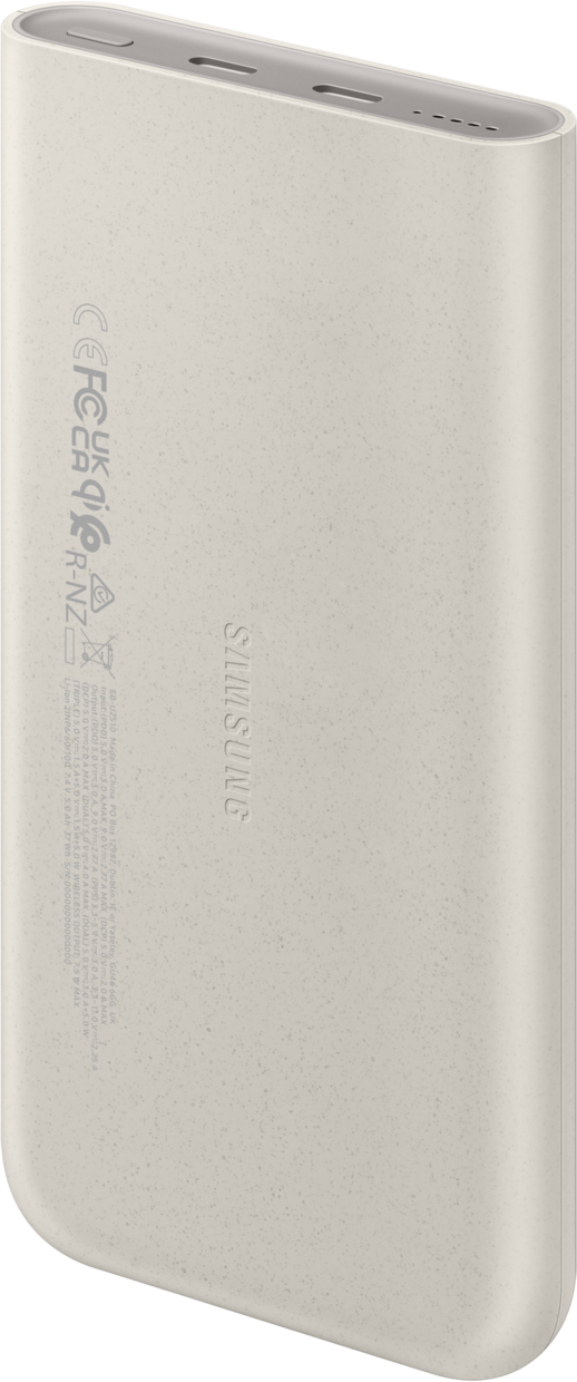Samsung vezeték nélküli külső akkumulátor, 10000mAh, 25W, PD + FQI, 1 x QI - 2 x USB-C, Bézs EB-U2510XUEGEU