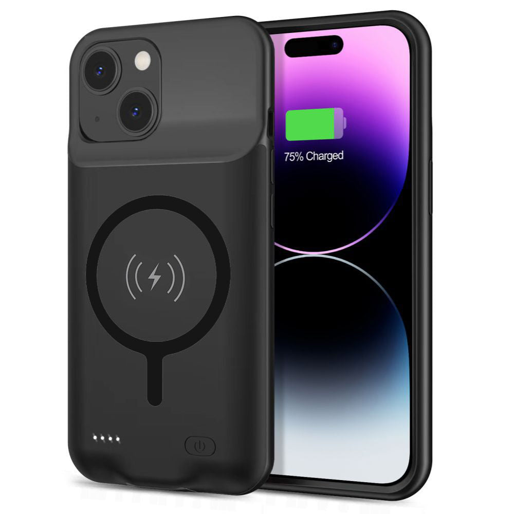 Külső Akkumulátor Tok Wireless Techsuit Power Pro Battery az Apple iPhone 15-höz, 7000mAh, Fekete