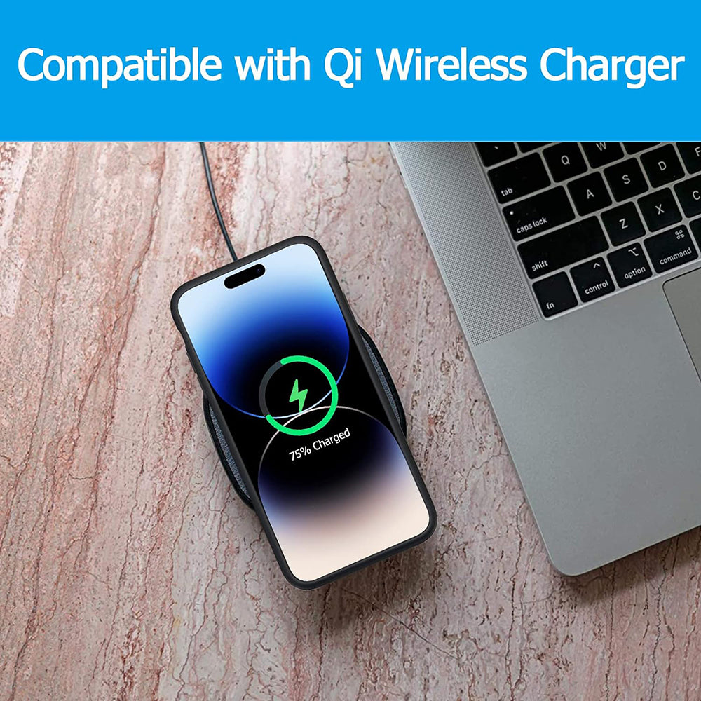 Külső Akkumulátor Tok Wireless Techsuit Power Pro Battery az Apple iPhone 15-höz, 7000mAh, Fekete