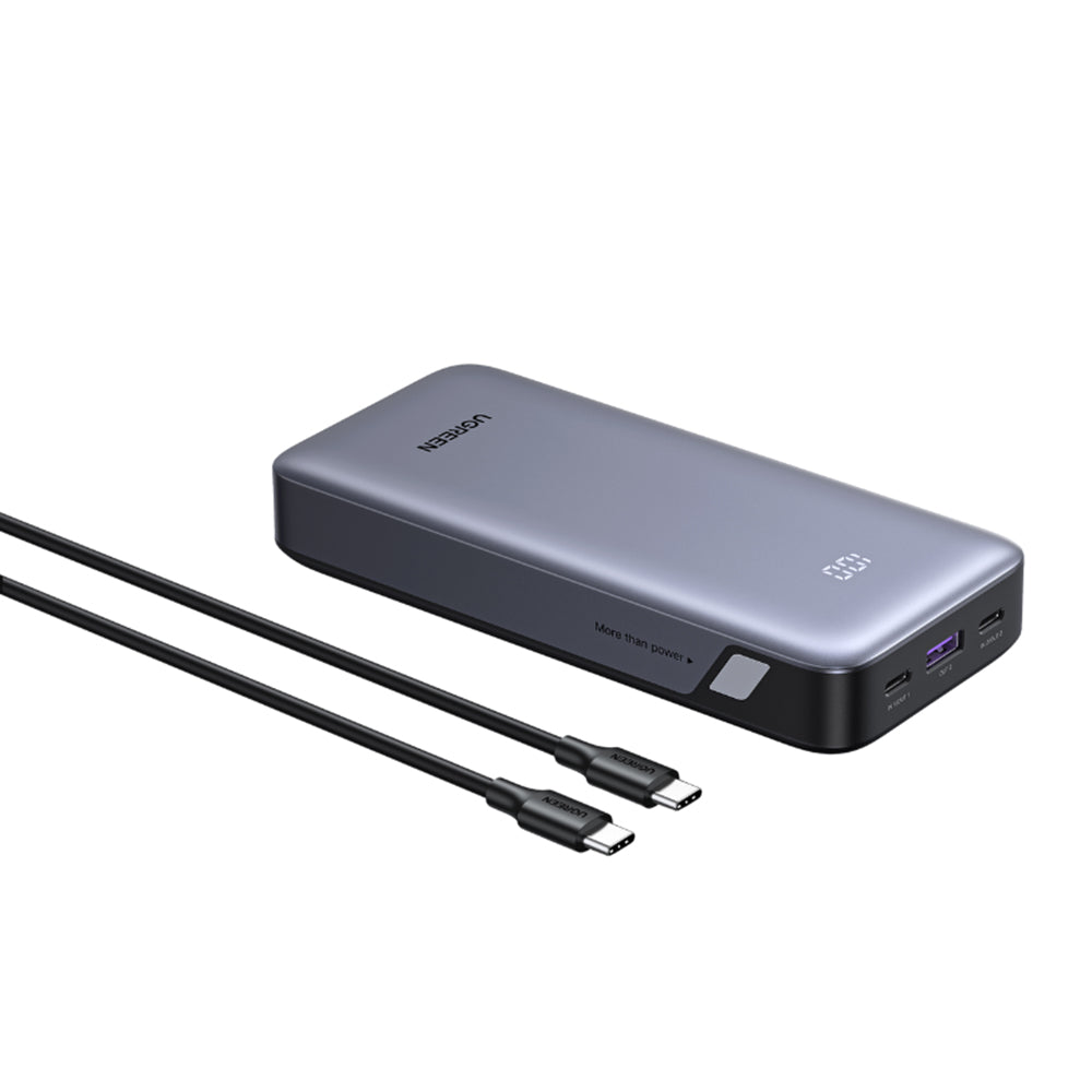 UGREEN Nexode PB532 külső akkumulátor (55989B), 20000mAh, 30W, QC + PD, 1 x USB-A - 2 x USB-C, Szürke