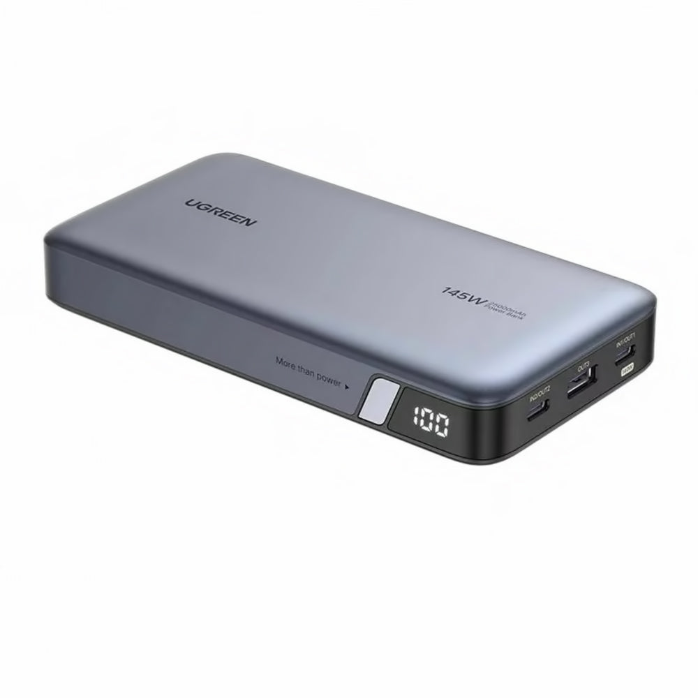 Külső akkumulátor UGREEN PB205, 25000mAh, 145W, QC + PD, 1 x USB-A - 2 x USB-C, Szürke