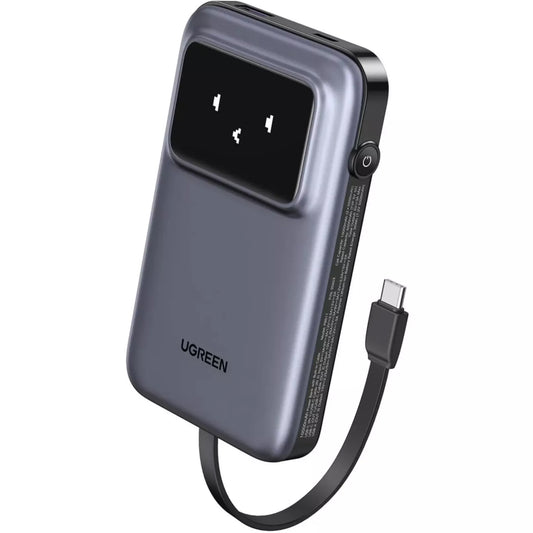 UGREEN PB511 Uno külső akkumulátor, 10000mAh, 30W, QC + PD, 1 x USB-A - 2 x USB-C, szürke