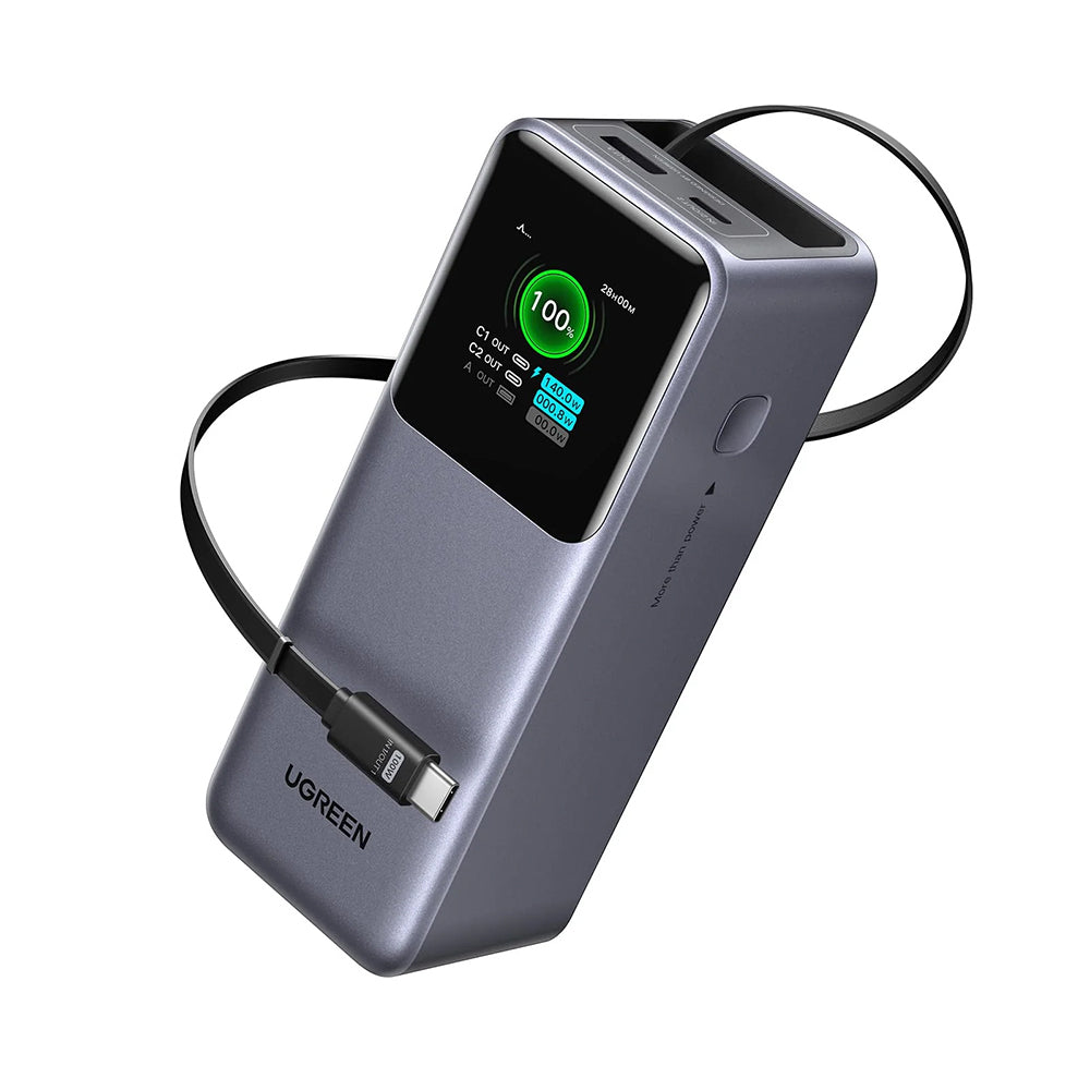 UGREEN PB726 külső akkumulátor (55987B), 20000mAh, 165W, QC + PD, 1 x USB-A - 2 x USB-C, szürke