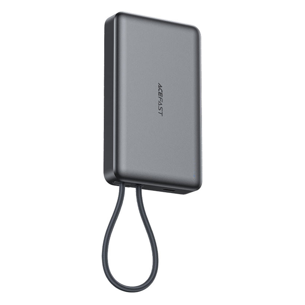 Acefast M18 vezeték nélküli külső akkumulátor, 10000mAh, 22.5W, PD + FQI, 1 x QI - 2 x USB-C, fekete
