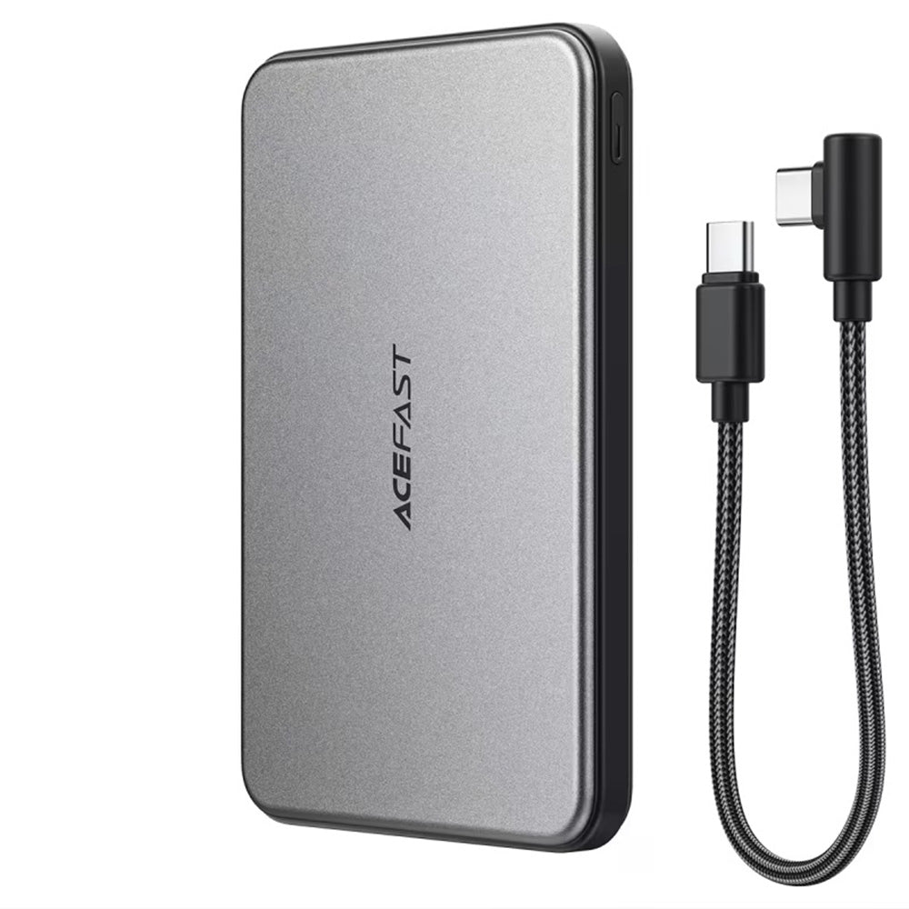 Vezeték nélküli külső akkumulátor Acefast M30, 5000mAh, 20W, PD + FQI, 1 x QI - 2 x USB-C, Fekete