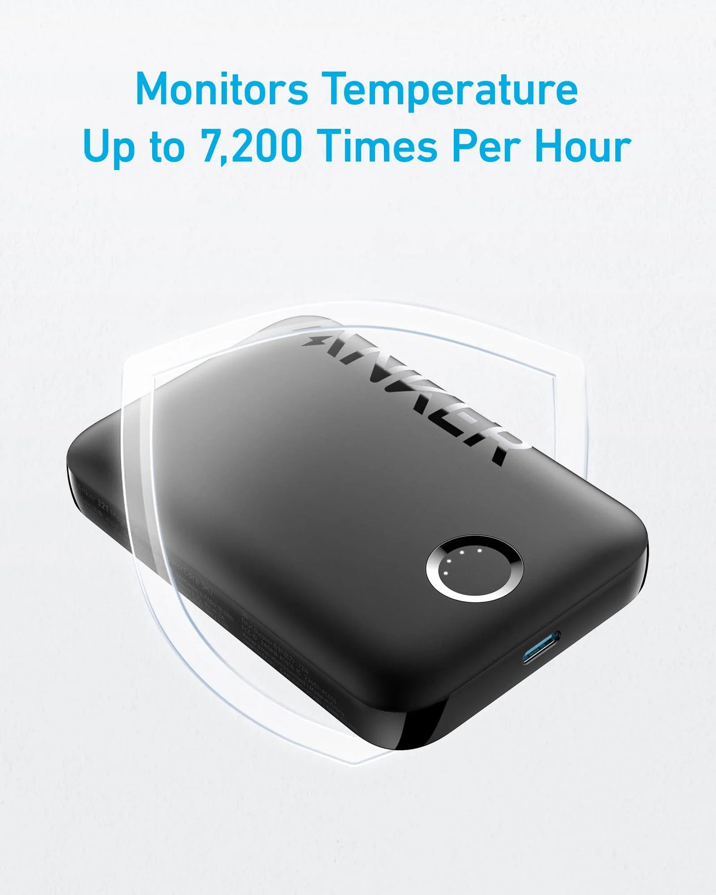 Anker 321 MagGo vezeték nélküli külső akkumulátor, 5000mAh, 7,5W, 1 x IQ, fekete A1616G11