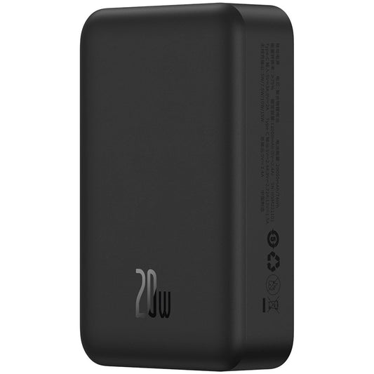 Baseus Magnetic Mini vezeték nélküli külső akkumulátor, 20000mAh, 20W, PD + FQI, 1 x QI - 1 x USB-C, Fekete PPCX150001