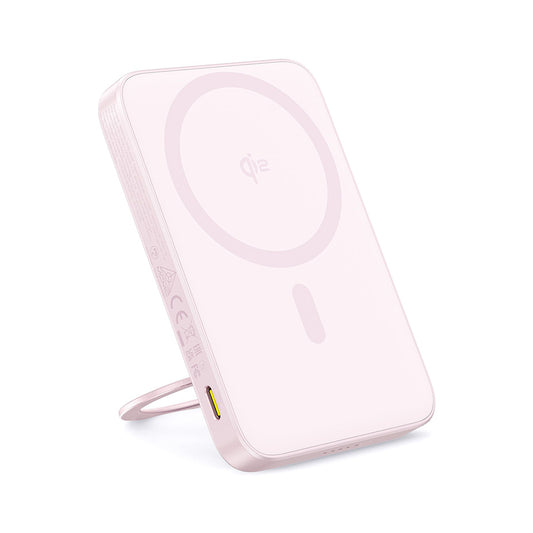 Baseus PicoGo külső vezeték nélküli akkumulátor, 5000mAh, 20W, PD + FQI, 1 x QI - 1 x USB-C, Rózsaszín P10076800413-00