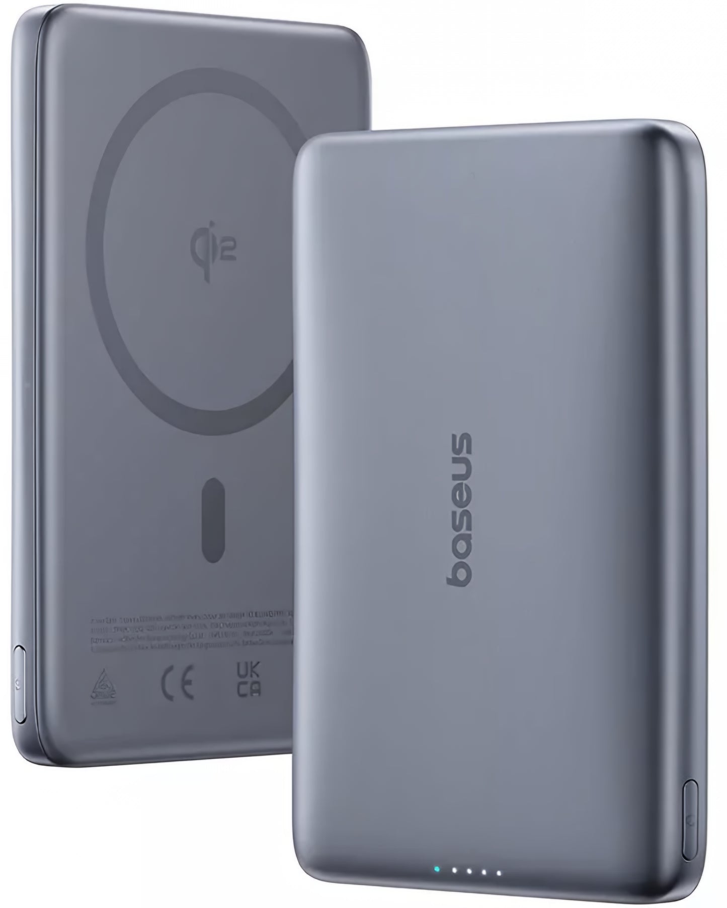 Baseus PicoGo AM41 külső vezeték nélküli akkumulátor, 10000mAh, 27W, PD + FQI, 1 x QI - 1 x USB-C, Szürke E0027200