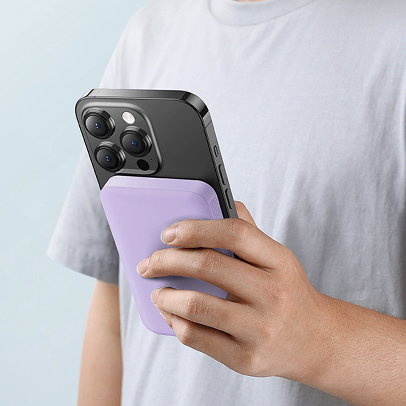 Baseus Magnetic Mini vezeték nélküli külső akkumulátor, 5000mAh, 20W, PD + FQI, 1 x QI - 1 x USB-C, Lila P10022107513