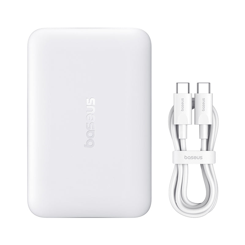 Baseus EnerFill FM11 Wireless External Battery, 10000mAh, 30W, PD + FQI, 1 x QI - 1 x USB-C, White