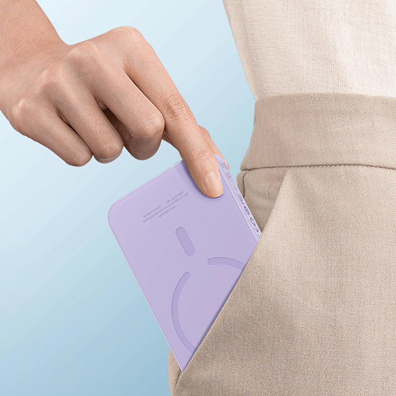 Baseus Magnetic Mini vezeték nélküli külső akkumulátor, 5000mAh, 20W, PD + FQI, 1 x QI - 1 x USB-C, Lila P10022107513