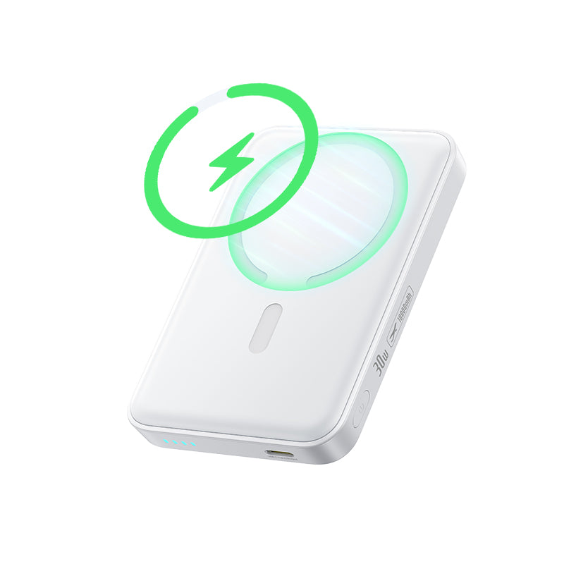 Baseus EnerFill FM11 Wireless External Battery, 10000mAh, 30W, PD + FQI, 1 x QI - 1 x USB-C, White