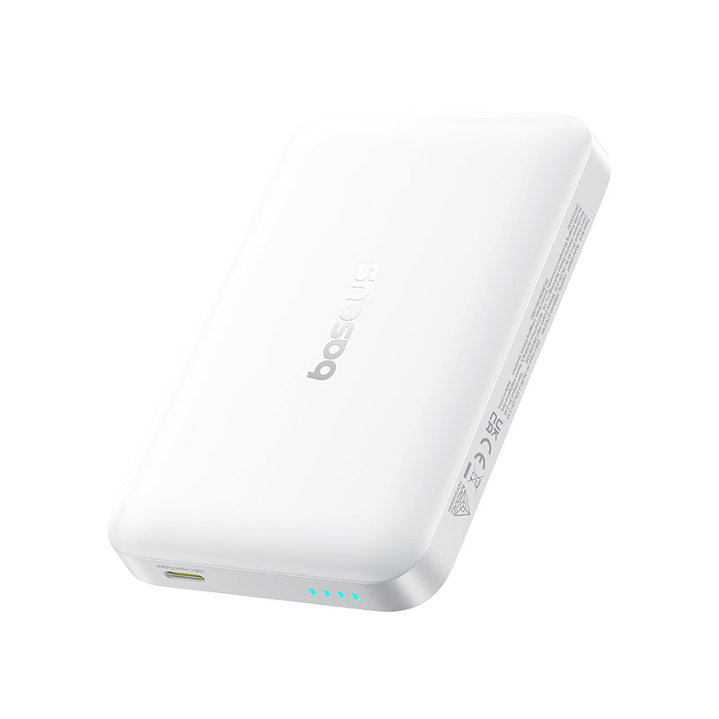 Baseus EnerFill FM11 Wireless External Battery, 10000mAh, 30W, PD + FQI, 1 x QI - 1 x USB-C, White