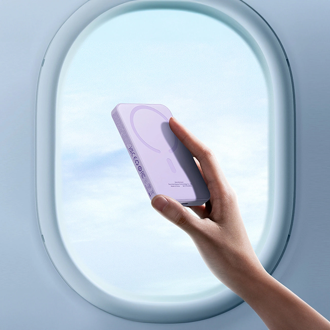 Baseus Magnetic Mini vezeték nélküli külső akkumulátor, 5000mAh, 20W, PD + FQI, 1 x QI - 1 x USB-C, Lila P10022107513