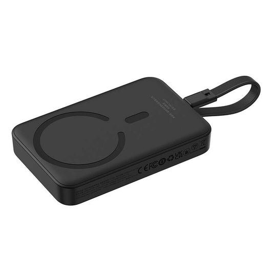 Külső vezeték nélküli akkumulátor Baseus Magnetic Mini, 10000mAh, 30W, PD + FQI, 1 x QI - 2 x USB-C, Fekete P1002210B113-00