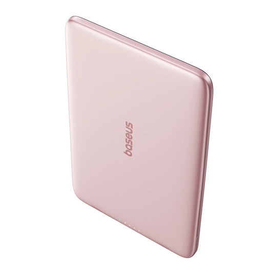 Baseus PicoGo AM41 vezeték nélküli külső akkumulátor, 5000mAh, 20W, PD + FQI, 1 x QI - 1 x USB-C, Rózsaszín