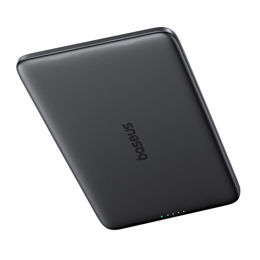 Baseus PicoGo AM41 külső vezeték nélküli akkumulátor, 5000mAh, 20W, PD + FQI, 1 x QI - 1 x USB-C, Fekete