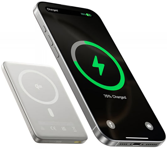 Baseus PicoGo AM41 külső vezeték nélküli akkumulátor, 10000mAh, 27W, PD + FQI, 1 x QI - 1 x USB-C, bézs E0027203