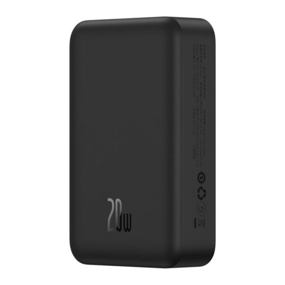 Baseus EnerFill FM41 vezeték nélküli külső akkumulátor, 20000mAh, 20W, PD - FQI, 1 x QI - 1 x USB-C, fekete E0027U00