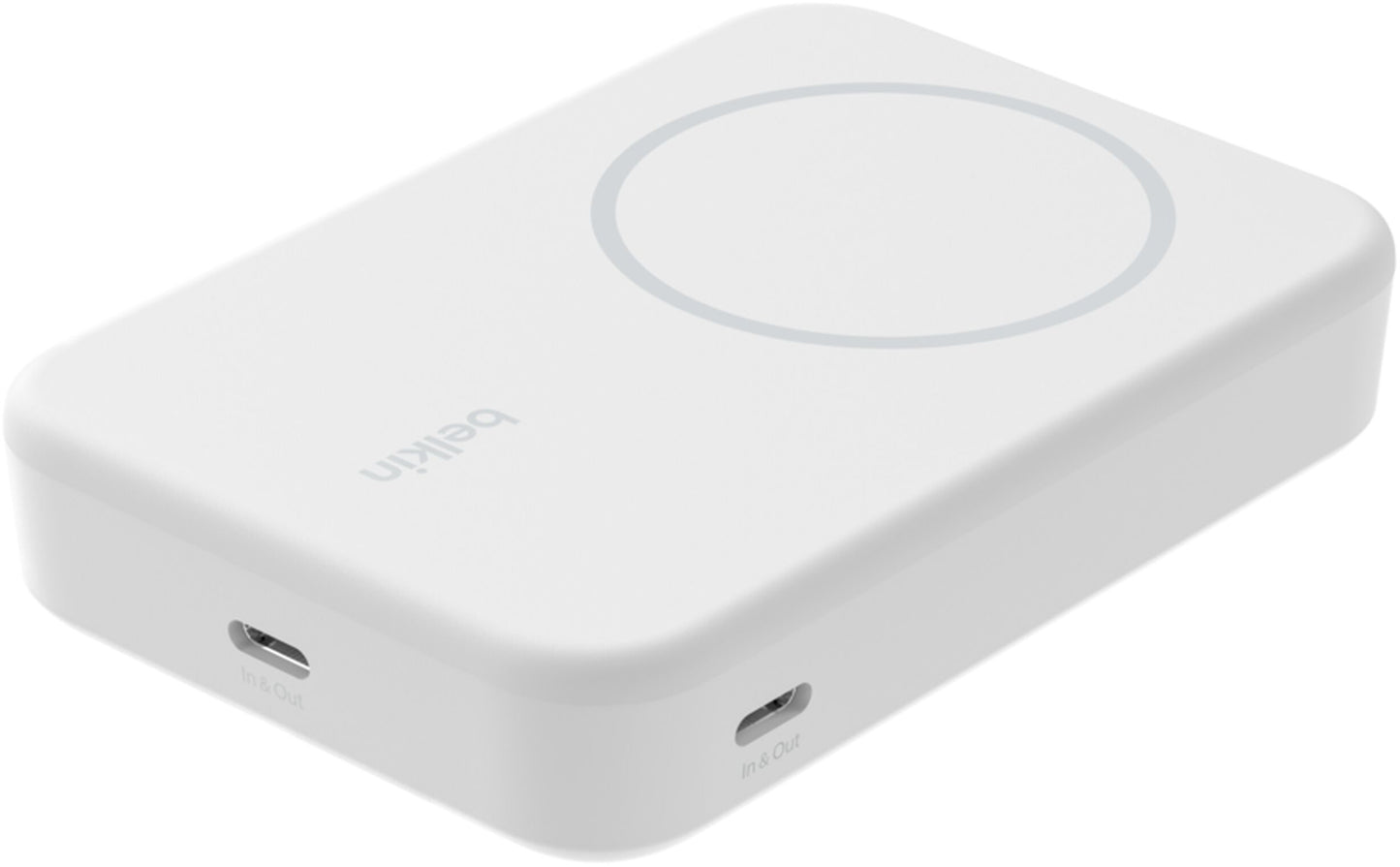 Belkin BoostCharge Pro vezeték nélküli külső akkumulátor állvánnyal, 10000mAh, 15W, FQI, 1 x QI - 1 x USB-C, Fehér BPD008btWH