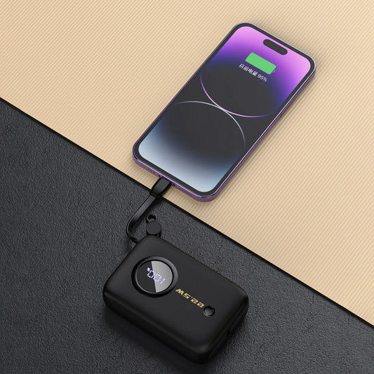 Dudao K14 külső akkumulátor, 10000mAh, 22.5W, QC + PD, 1 x Lightning - 1 x USB-A - 2 x USB-C, Fekete