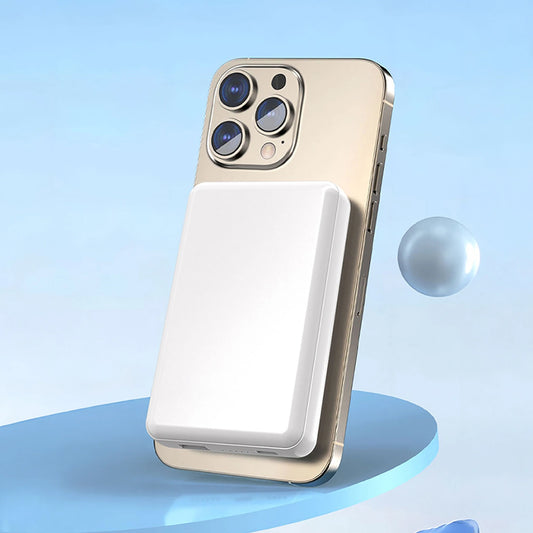 Dudao K14S vezeték nélküli külső akkumulátor, 5000mAh, 20W, QC + PD + FQI, 1 x QI - 1 x USB-A - 1 x USB-C, Fehér