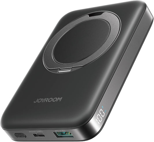 Joyroom JR-PBM12 vezeték nélküli külső akkumulátor, 10000mAh, 22.5W, QC + PD + FQI, 1 x QI - 1 x USB-A - 1 x USB-C, Fekete