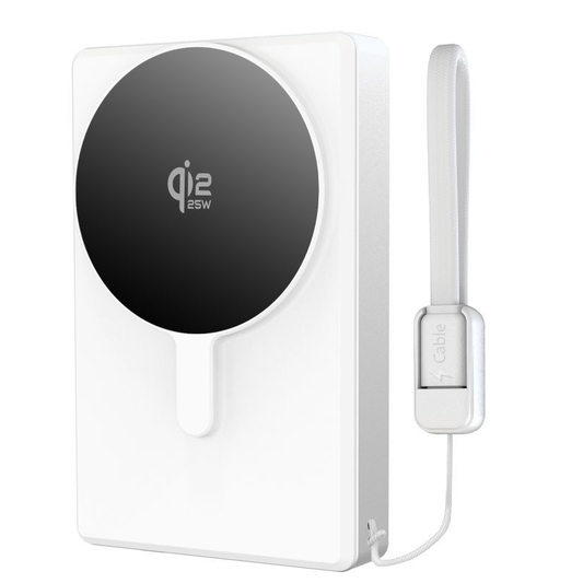 Tech-Protect PB40 LifeMag vezeték nélküli külső akkumulátor, 10000mAh, 25W, PD + FQI, 1 x QI - 1 x USB-C, Ezüst