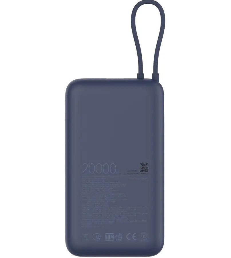 Xiaomi külső akkumulátor, 20000mAh, 33W, QC + PD, 1 x USB-A - 2 x USB-C, Kék BHR8975GL