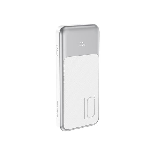 XO Design PR248 külső akkumulátor, 10000mAh, 22.5W, QC + PD, 1 x Lightning - 1 x USB-A - 2 x USB-C, Fehér