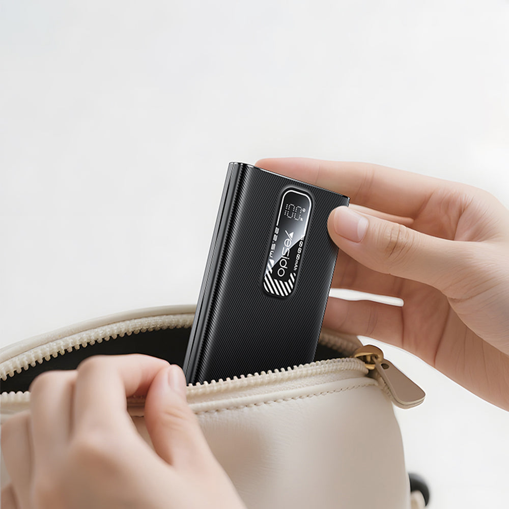 Yesido YP92 külső akkumulátor, 5000mAh, 22.5W, QC + PD, 1 x USB-A - 1 x USB-C, Fekete