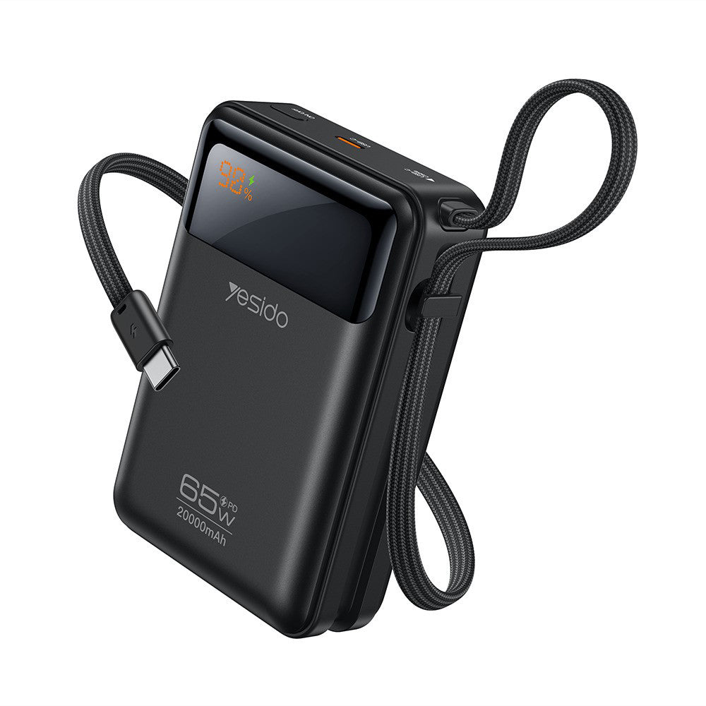 Yesido YP97 külső akkumulátor, 20000mAh, 65W, PD, 2 x USB-C, Szürke