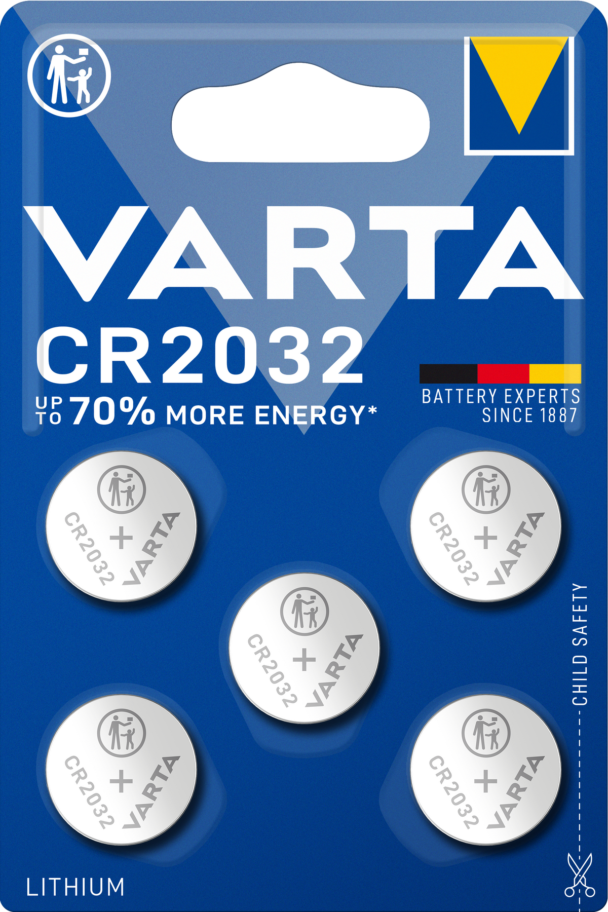 Varta elem, CR2032, 5 darabos készlet