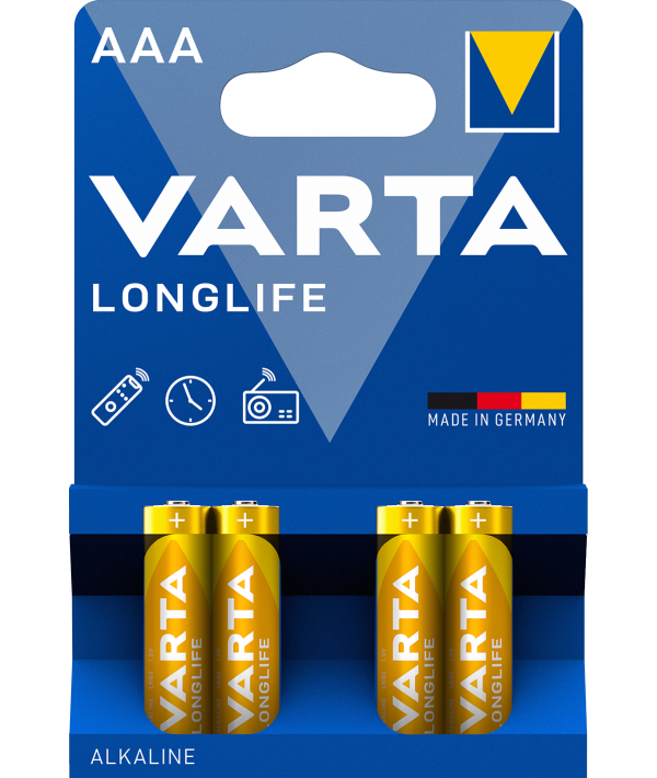 Varta Longlife 4903 elem, AAA / LR3, 4 darabos készlet
